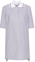 (Women) THOM BROWNE Short Sleeve Button-Up Striped Mini Dress Blue FDSE68A-F0577-415 (Women) THOM BROWNE Short Sleeve Button-Up Striped Mini Dress Blue FDSE68A-F0577-415