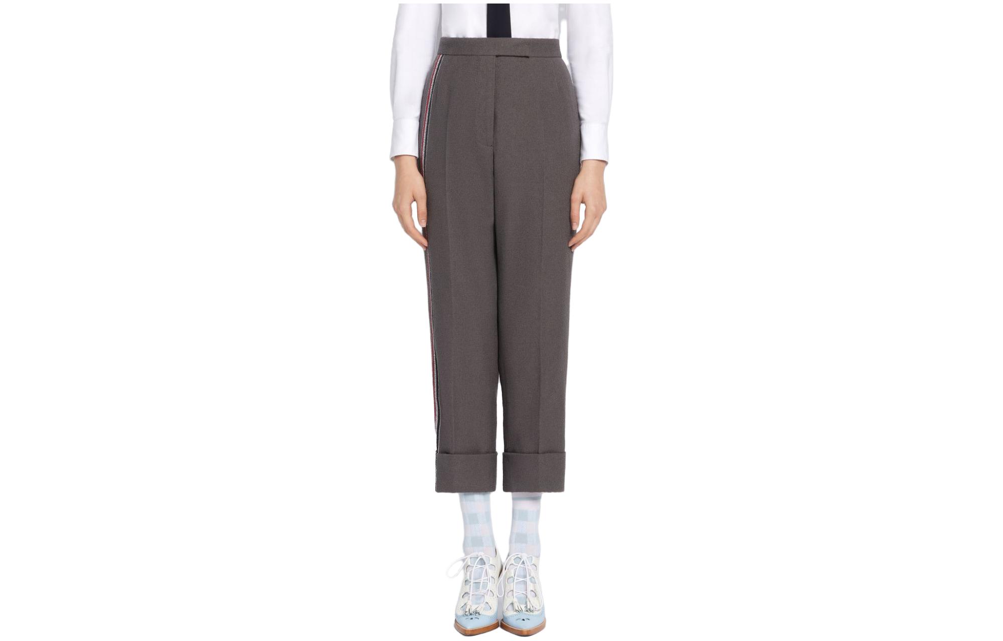(Women) Thom Browne  Side Stripe Casual Pants Dark Grey. FTC337-H07684-025