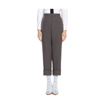(Women) Thom Browne Side Stripe Casual Pants Dark Grey. FTC337-H07684-025