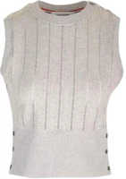 Order (Women) Thom Browne Simple Knit Vest in Light Gray FJV021A-J0143065