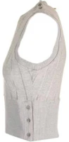 Shop (Women) Thom Browne Simple Knit Vest in Light Gray FJV021A-J0143065