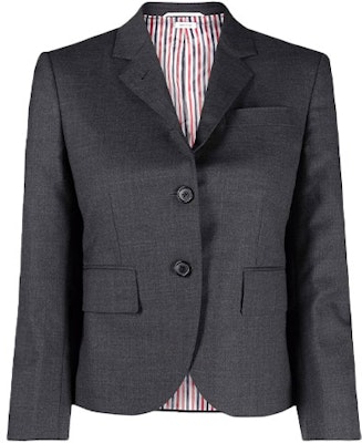 (W) 톰 브라운 싱글브레스트 숏 블레이저 다크 그레이 FBC010V-00626-025 Order (W) 톰 브라운 싱글브레스트 숏 블레이저 다크 그레이 FBC010V-00626-025