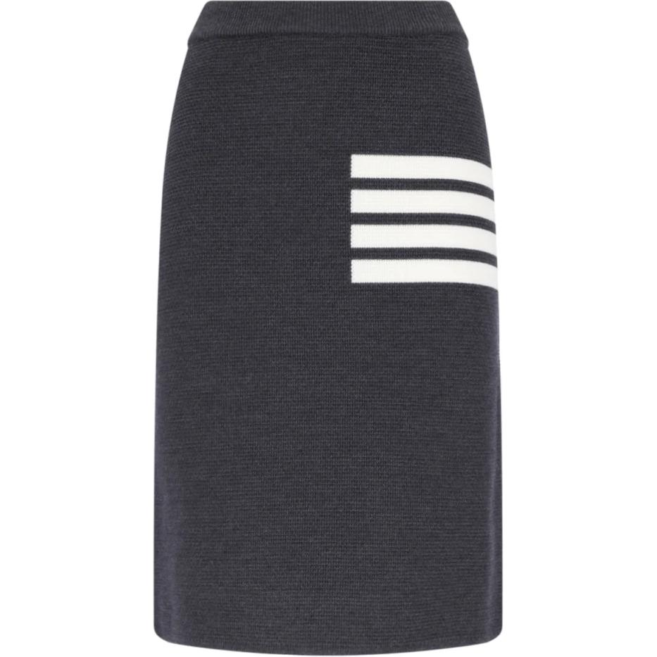 (Women) Thom Browne  Slim-Fit Knit Skirt Grey 4-Bar Stripes FKK061-A00014-025