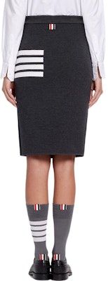(W) Falda Ajustada de Punto Gris 4-Bar Stripes de Thom Browne FKK061-A00014-025 Shop (W) Falda Ajustada de Punto Gris 4-Bar Stripes de Thom Browne FKK061-A00014-025
