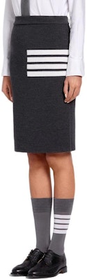 (W) Falda Ajustada de Punto Gris 4-Bar Stripes de Thom Browne FKK061-A00014-025 Purchase (W) Falda Ajustada de Punto Gris 4-Bar Stripes de Thom Browne FKK061-A00014-025