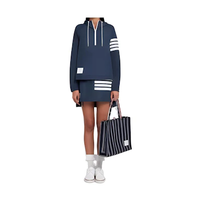 (Women) Thom Browne Slim Fit Striped Skirt Navy Blue FJK029A-06230-415