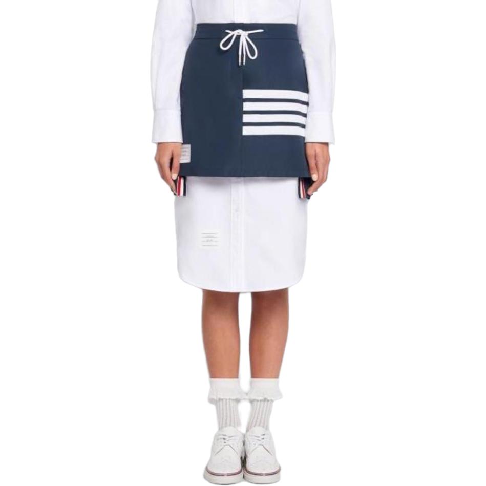 Lookbook (W) Falda Ajustada a Rayas Azul Marino Thom Browne. FJK029A-06230-415