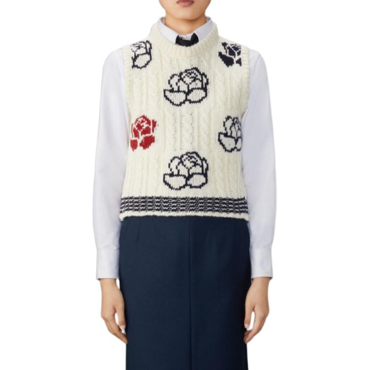 Details for (W) Thom Browne Chaleco Sin Mangas Slim Fit Escote en V Blanco FKV201B-Y1506-100