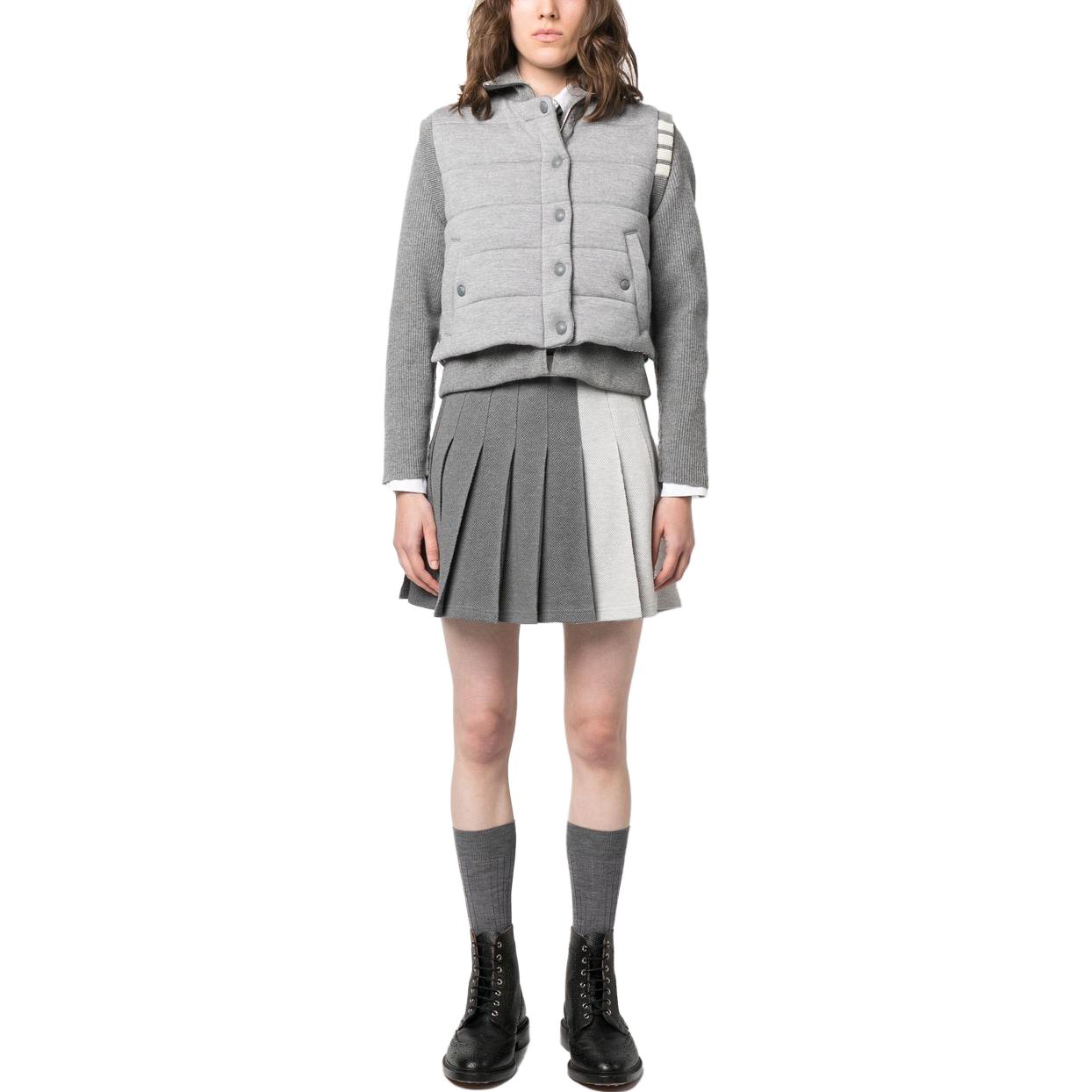 (Women) THOM BROWNE  Slim Straight High-Neck Jacket Grey. FKJ082AY1029055 圖 4