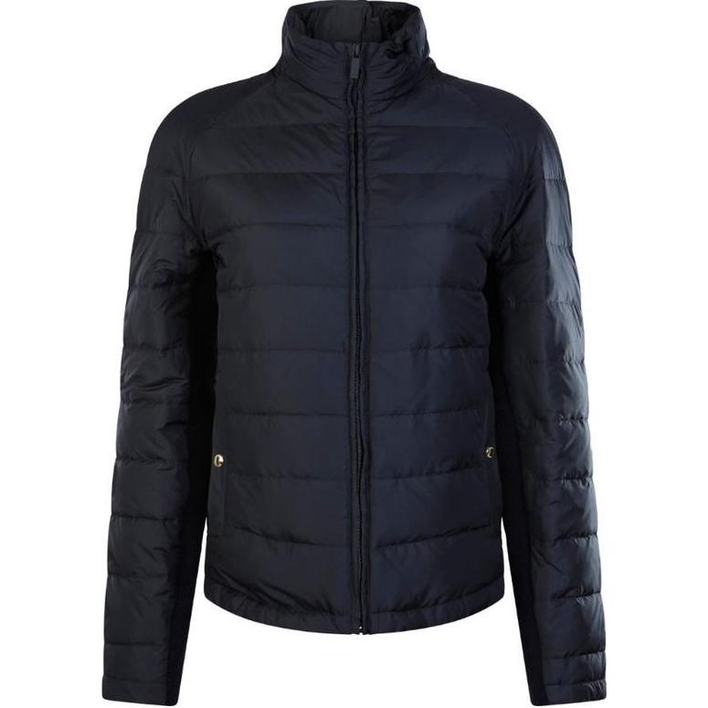 (Women) THOM BROWNE  Solid Color Stand Collar Zip Down Jacket Blue FBD051X-F0241-415