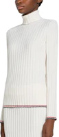 Details for (W) THOM BROWNE 純色高領毛衣 白色 FJS132A-J0048-100