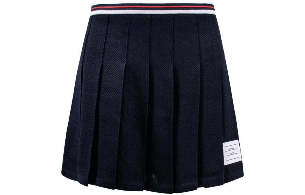 (Women) Thom Browne  Solid Striped Pleated Casual Skirt - Navy Blue. FJK098A-J0082-415 圖 2