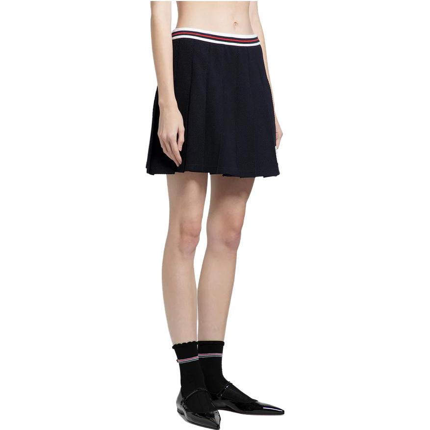 (Women) Thom Browne  Solid Striped Pleated Casual Skirt - Navy Blue. FJK098A-J0082-415 圖 4