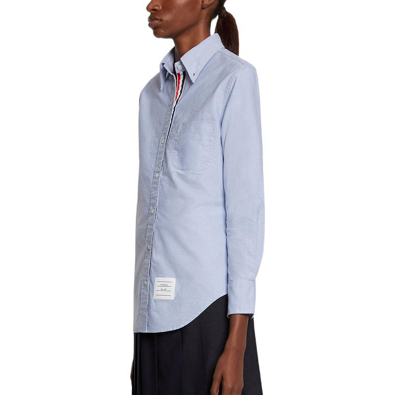 Shop (W) 톰브라운 SS22 싱글브레스트 긴소매 셔츠 블루 FLL005E-06177-480