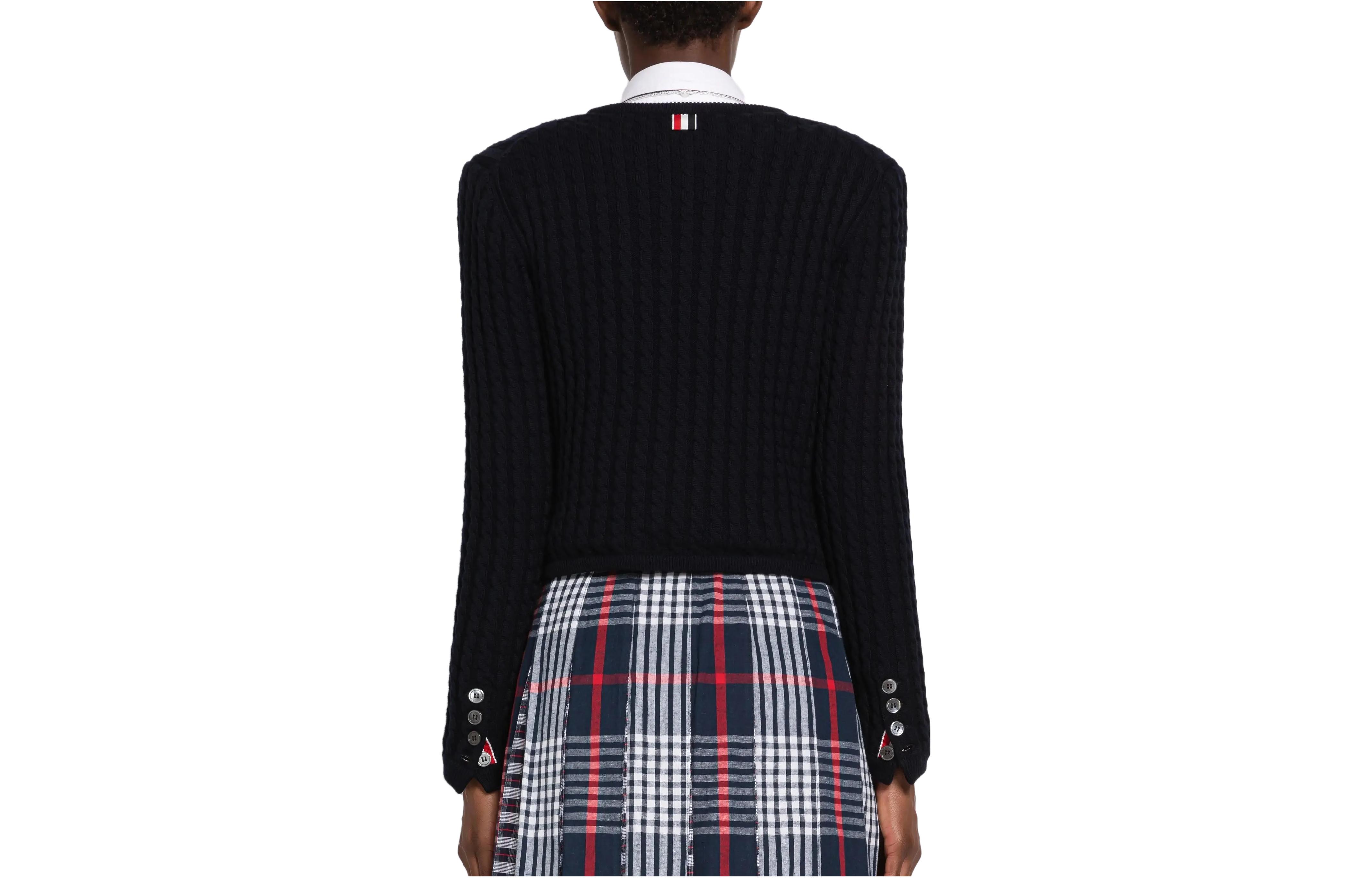 (Women) THOM BROWNE  SS23 Black Cable Knit Cardigan Jacket FKJ076A-Y1002-415 圖 3