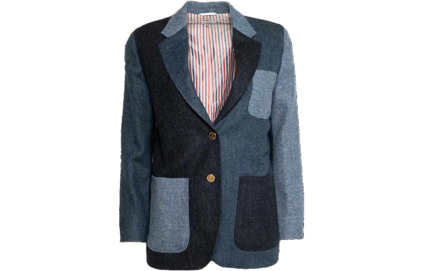 (Women) THOM BROWNE  SS23 Color Block Single-Breasted Blazer. FBC334F-05385-415