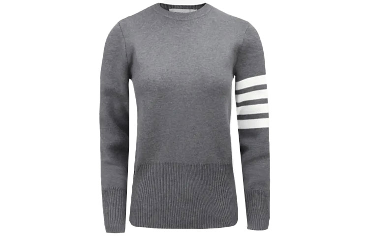 (Women) Thom Browne  Striped Crewneck Knit Sweater - Grey FKA239A-00219-035