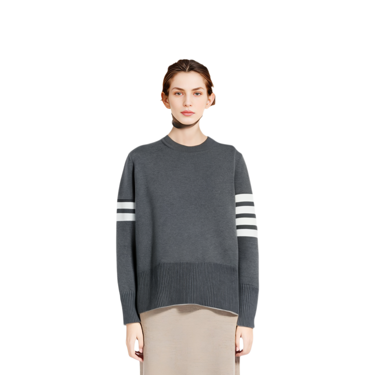 (Women) Thom Browne  Striped Crewneck Knit Sweater - Grey FKA239A-00219-035 圖 4