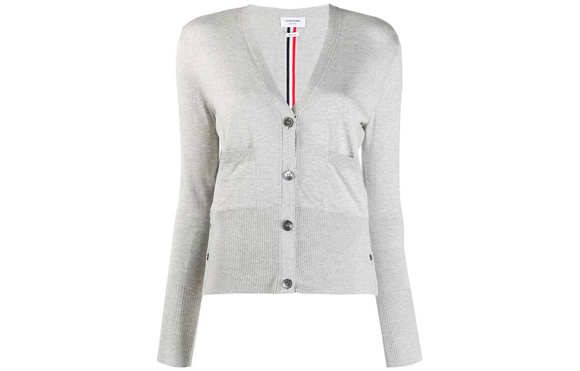 (Women) Thom Browne  Striped Knit Sweater Grey FKC301A-06162-055