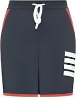 (Women) Thom Browne Striped Tie-Slit Casual Midi Skirt Blue FKK122A-Y5502-415 (Women) Thom Browne Striped Tie-Slit Casual Midi Skirt Blue FKK122A-Y5502-415