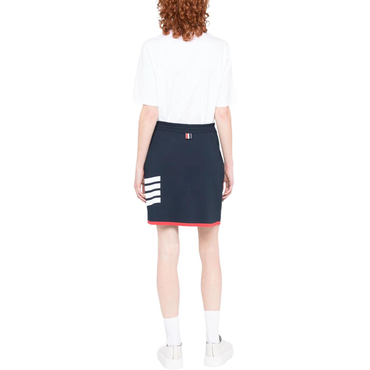 Shop (W) Falda Midi Casual Azul con Abertura y Rayas de Thom Browne. FKK122A-Y5502-415