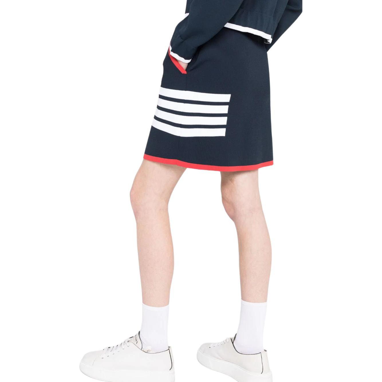 Purchase (W) Falda Midi Casual Azul con Abertura y Rayas de Thom Browne. FKK122A-Y5502-415