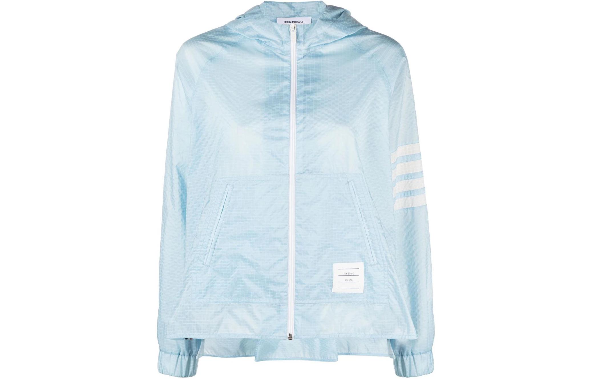 Order (Women) Thom Browne  Striped Zip-Up Hoodie Jacket Sky Blue FJT316A-F0517-460