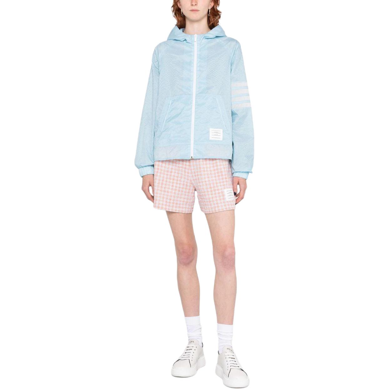 Lookbook (Women) Thom Browne  Striped Zip-Up Hoodie Jacket Sky Blue FJT316A-F0517-460