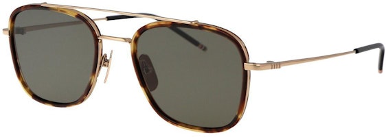 (Women) Thom Browne Tortoiseshell Square Titanium Sunglasses with Colorblock Design. UES800AG000321551215 (Women) Thom Browne Tortoiseshell Square Titanium Sunglasses with Colorblock Design. UES800AG000321551215