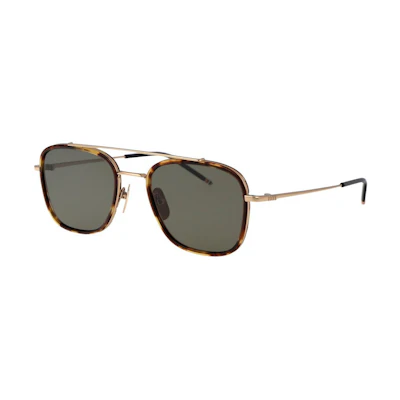 (Women) Thom Browne Tortoiseshell Square Titanium Sunglasses with Colorblock Design. UES800AG000321551215