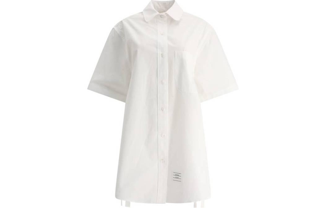 (Women) THOM BROWNE  White Button-Down Collar Shirt SS23 Collection. FDSD91A-F0184-100 圖 2