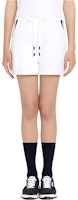 (Women) Thom Browne White Casual Shorts with Solid Jacquard Stripe Detail. FKQ004A-Y5501-100 (Women) Thom Browne White Casual Shorts with Solid Jacquard Stripe Detail. FKQ004A-Y5501-100