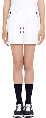 (W) トム ブラウン ホワイト カジュアルショーツ ソリッドジャカードストライプ付き FKQ004A-Y5501-100 Buy (W) トム ブラウン ホワイト カジュアルショーツ ソリッドジャカードストライプ付き FKQ004A-Y5501-100