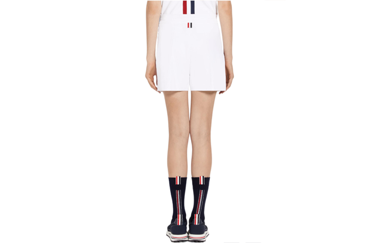 Lookbook (W) トム ブラウン ホワイト カジュアルショーツ ソリッドジャカードストライプ付き FKQ004A-Y5501-100