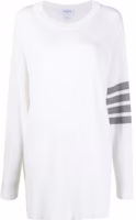 (Women) THOM BROWNE White FW22 Striped Print Wool Pullover Sweater. FKA342A-Y1002-100 (Women) THOM BROWNE White FW22 Striped Print Wool Pullover Sweater. FKA342A-Y1002-100