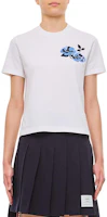 (Women) Thom Browne White Graphic Detail Short Sleeve Crewneck T-Shirt. FJS188A-J0058-100 (Women) Thom Browne White Graphic Detail Short Sleeve Crewneck T-Shirt. FJS188A-J0058-100