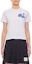 Order (Women) Thom Browne White Graphic Detail Short Sleeve Crewneck T-Shirt. FJS188A-J0058-100