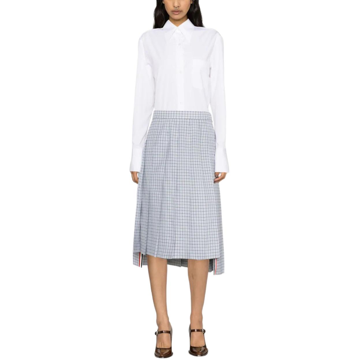 (Women) THOM BROWNE  White Long Sleeve Solid Button-Down Shirt. FLL169A-03113-T100 圖 3