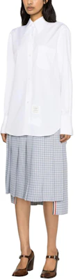 (Women) THOM BROWNE White Long Sleeve Solid Button-Down Shirt. FLL169A-03113-T100 Shop (Women) THOM BROWNE White Long Sleeve Solid Button-Down Shirt. FLL169A-03113-T100