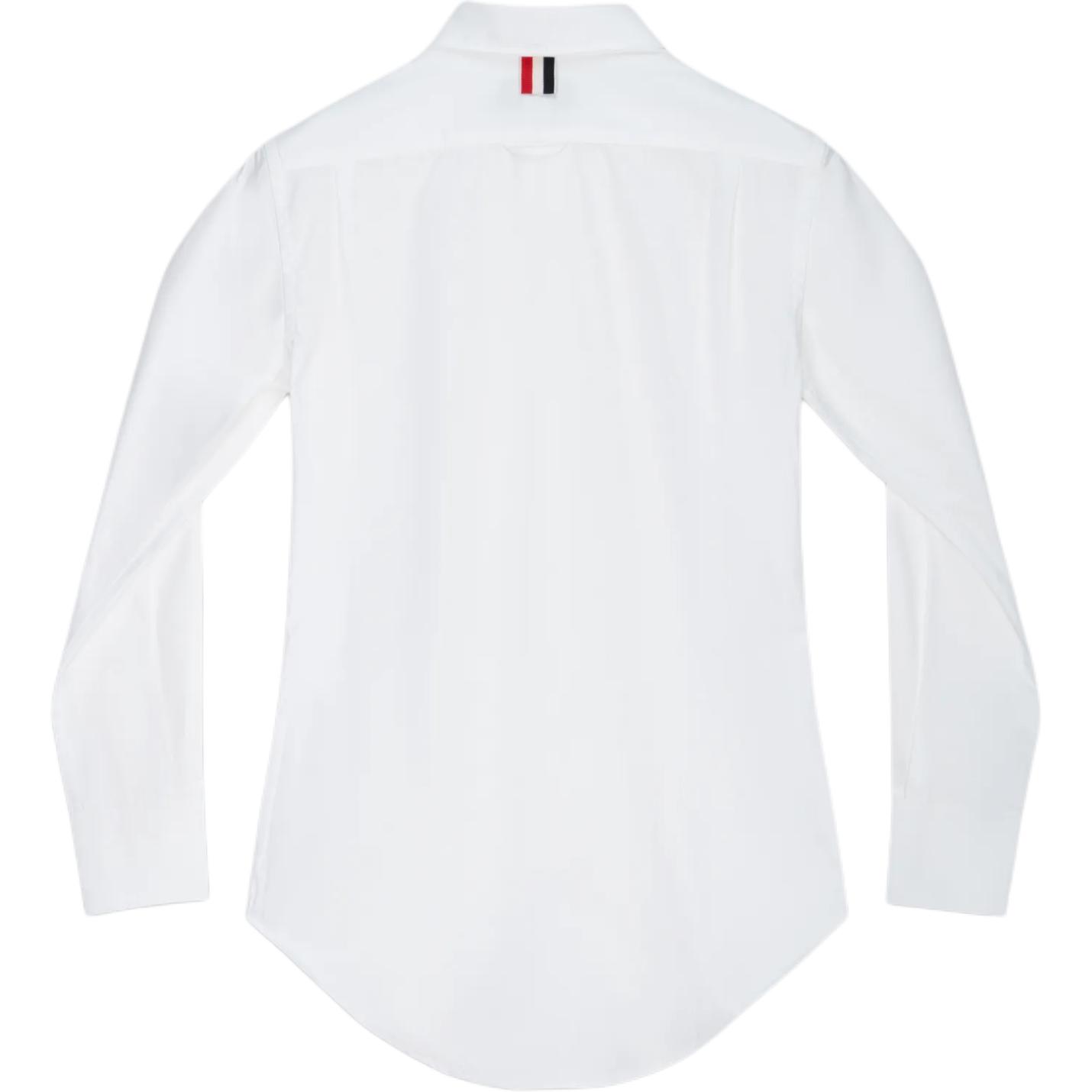 (Women) Thom Browne  White Long Sleeve Solid Color Point Collar Shirt. FLL005A-03113-100 圖 3