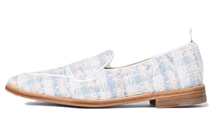 (W) Thom Browne 'White Plaid Chiffon Tweed' Casual Shoes