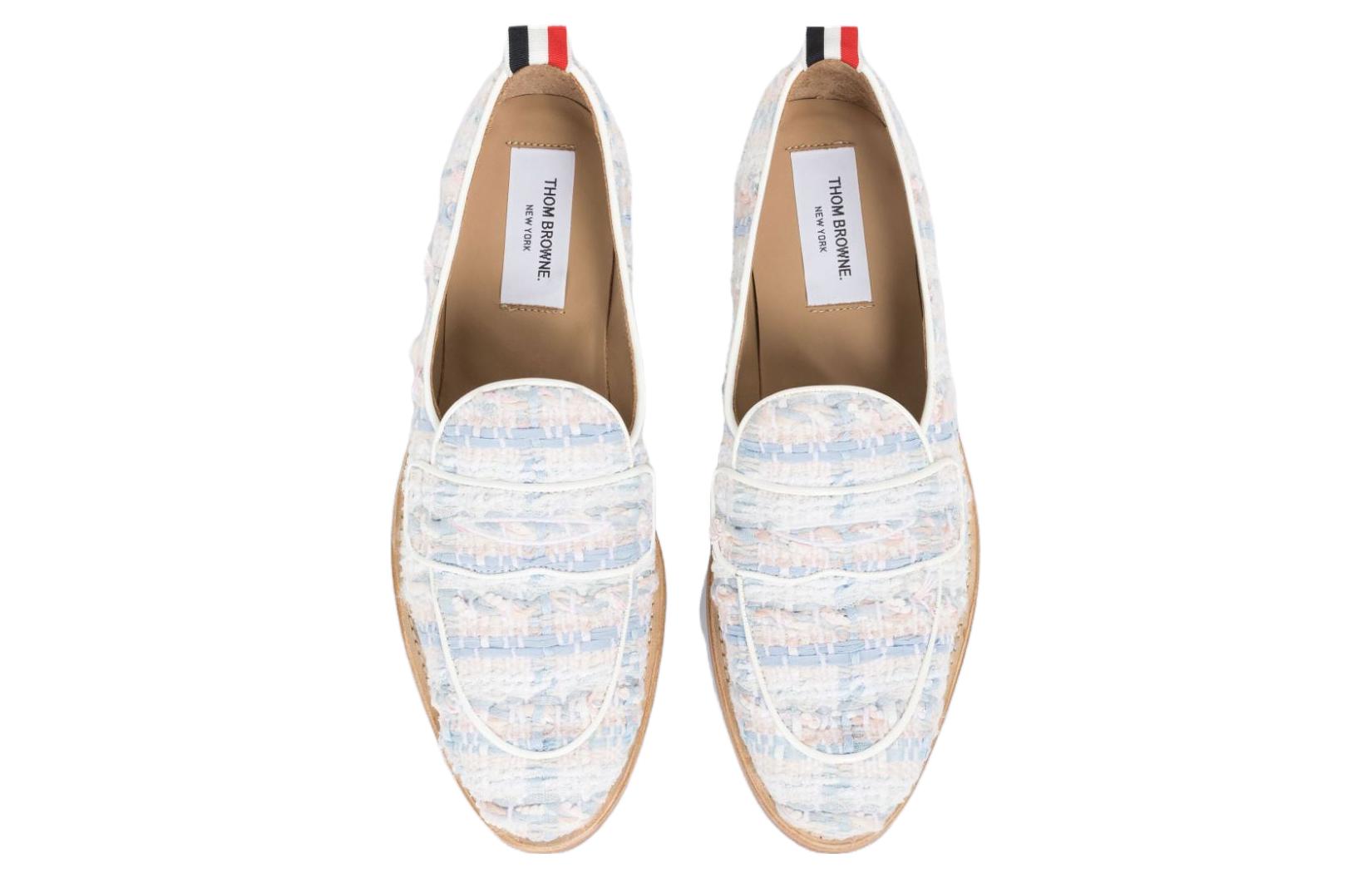 (W) Thom Browne 'White Plaid Chiffon Tweed' Casual Shoes 圖 3
