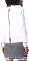 Shop (Women) THOM BROWNE White Ribbed Long Sleeve Knit Cardigan FW22. FJT070A-03377-100