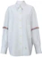 Buy (Women) THOM BROWNE White RWB Striped Satin Point Collar Long Sleeve Shirt. FLL079E-06177-100