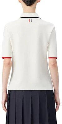 (W) Thom Browne Kemeja Polo Lengan Pendek Putih FW24 - Kasual & Nyaman. FKP109B-Y1037-100 Shop (W) Thom Browne Kemeja Polo Lengan Pendek Putih FW24 - Kasual & Nyaman. FKP109B-Y1037-100