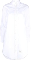 (Women) THOM BROWNE White Solid Button-Up Long Sleeve Mini Dress FDS002E-F0313-100 (Women) THOM BROWNE White Solid Button-Up Long Sleeve Mini Dress FDS002E-F0313-100