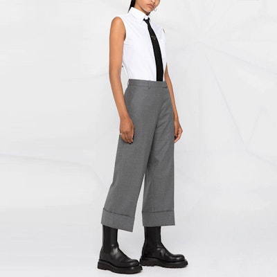 (W) トムブラウン ホワイト 無地 シングルブレスト シャツ FLL012E-06177-100 Shop (W) トムブラウン ホワイト 無地 シングルブレスト シャツ FLL012E-06177-100