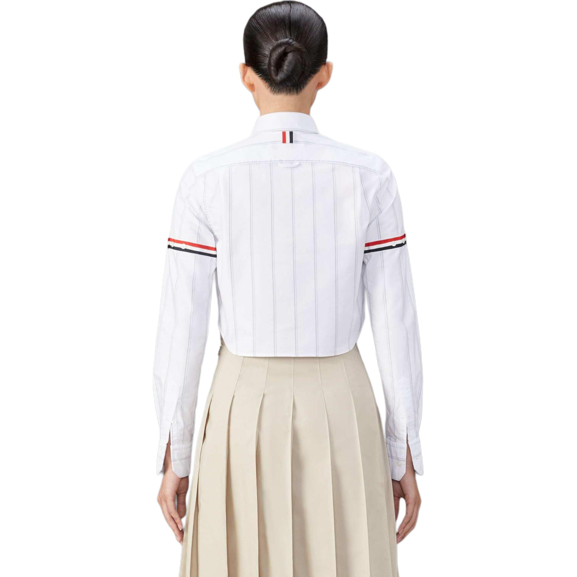 (Women) Thom Browne  White Stripe Collar Button-Up Long Sleeve Shirt. FLL183O-F0660-100 圖 4