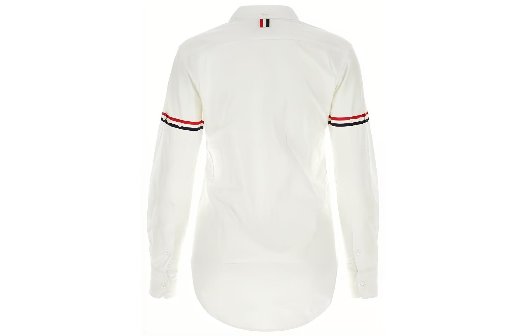 (Women) Thom Browne  White Striped Print Long-Sleeve Shirt. FLL019E-F0313-100 圖 3