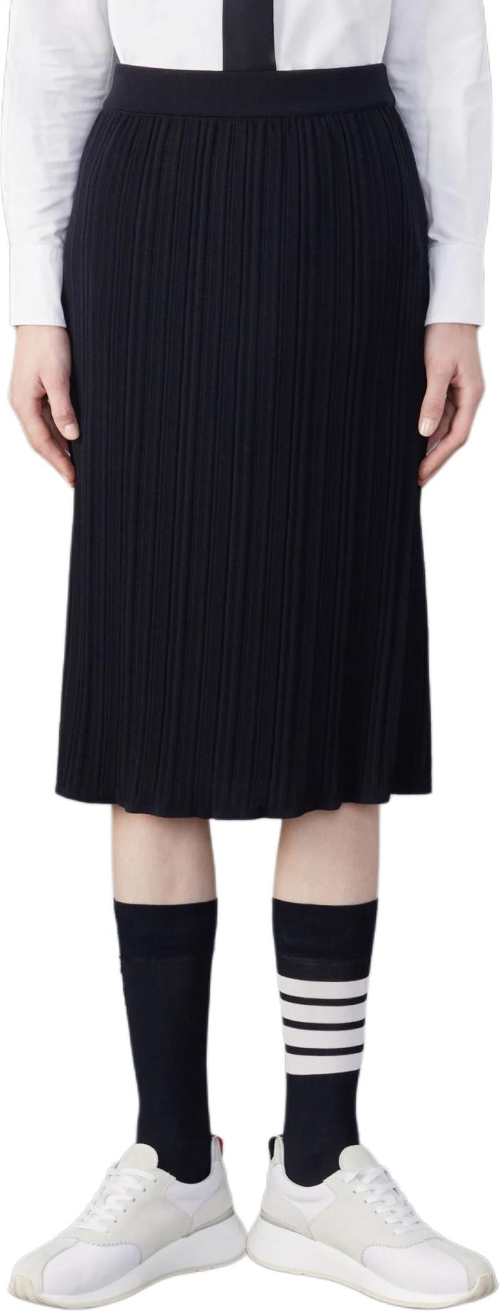 women-thom-browne-wool-crepe-rib-stitch-black-midi-pleated-skirt-fkk-130-a-y1045-415